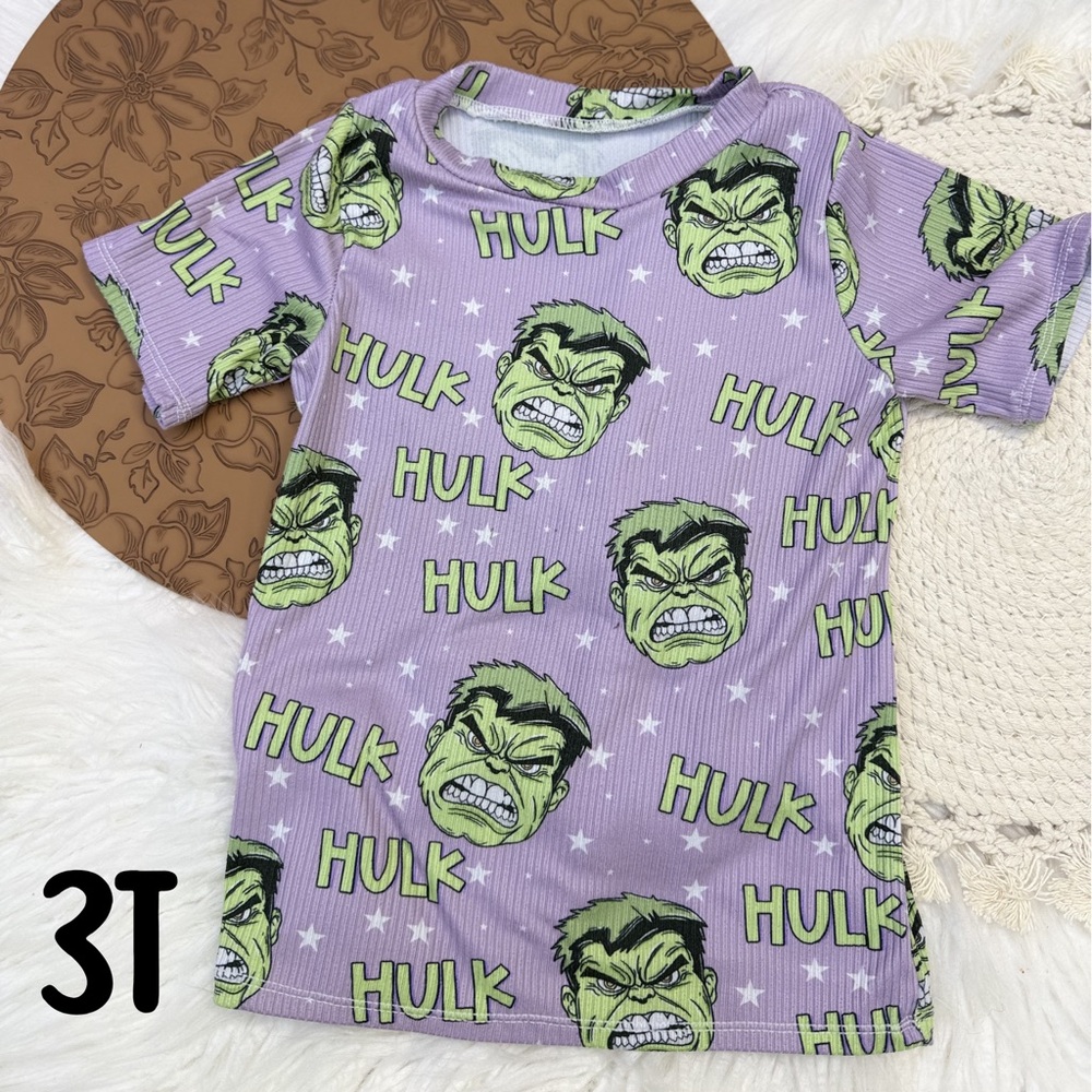 Short Sleeve Tee for Kids - Purple & Green